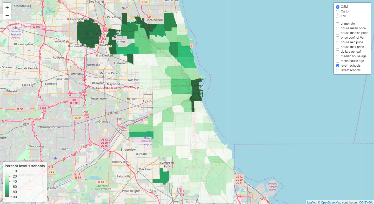 map of communities school ratings
